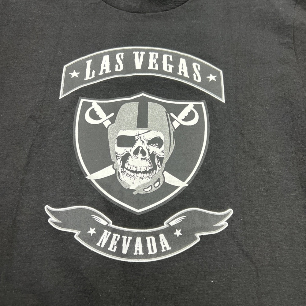 Las Vegas Raiders Football‎ Logo T-Shirt Black Short Sleeve Mens Medium